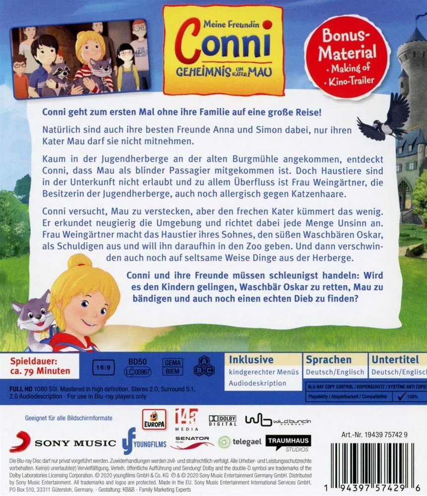 Meine Freundin Conni - Geheimnis um Kater Mau - Blu-ray Back-Cover Meine Freundin Conni - Geheimnis um Kater Mau - Blu-ray Back-Cover