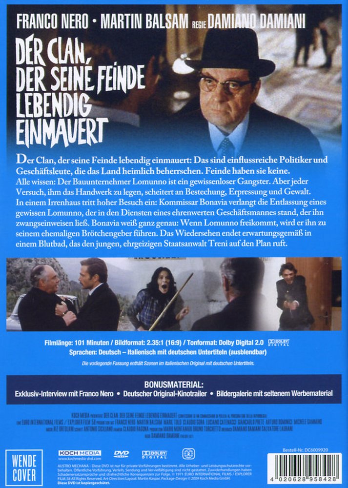 Der Clan, der seine Feinde lebendig einmauert - DVD Back-Cover Der Clan, der seine Feinde lebendig einmauert - DVD Back-Cover