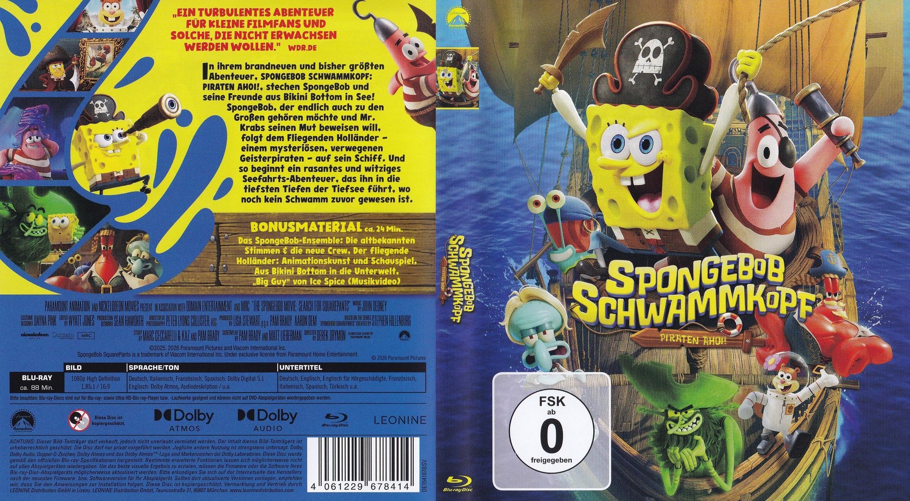 SpongeBob Schwammkopf - Piraten Ahoi! - Blu-ray Full-Cover SpongeBob Schwammkopf - Piraten Ahoi! - Blu-ray Full-Cover