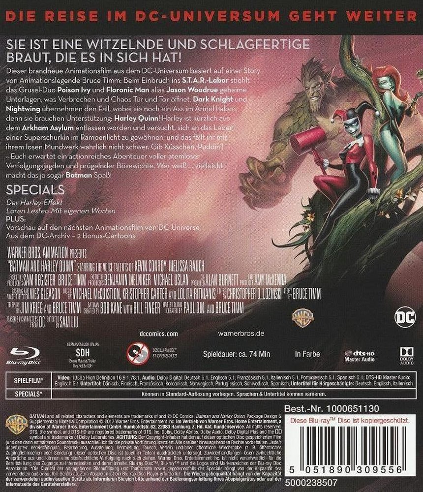 Batman und Harley Quinn - Blu-ray Back-Cover Batman und Harley Quinn - Blu-ray Back-Cover