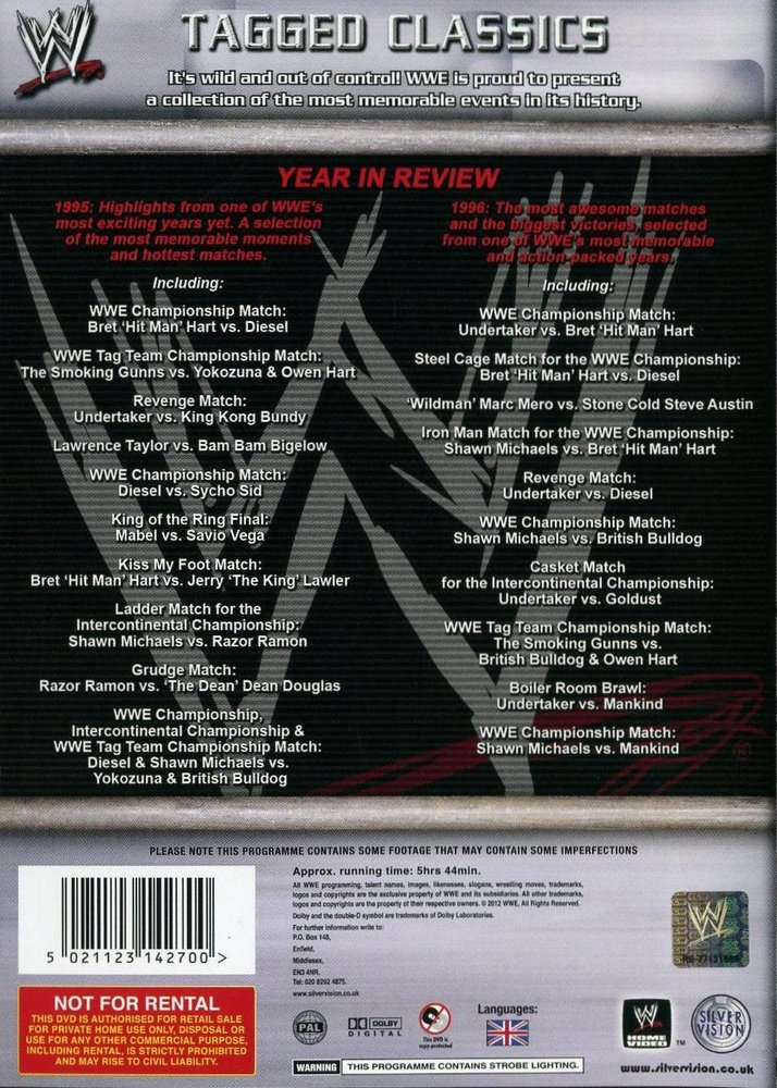 WWE - The Year in Review 1995 & 1996 - DVD Back-Cover WWE - The Year in Review 1995 & 1996 - DVD Back-Cover