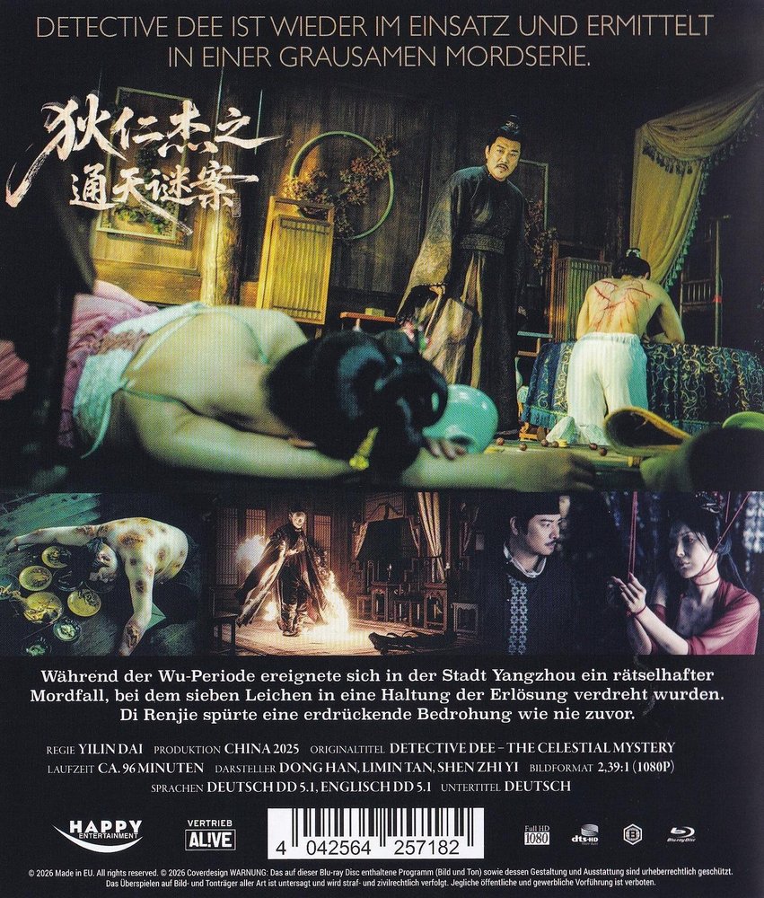 Detective Dee und das Geheimnis des Himmels - Blu-ray Back-Cover Detective Dee und das Geheimnis des Himmels - Blu-ray Back-Cover