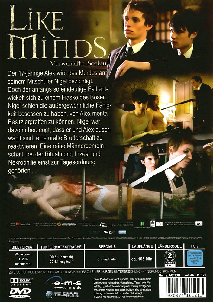 Like Minds - Verwandte Seelen - DVD Back-Cover Like Minds - Verwandte Seelen - DVD Back-Cover