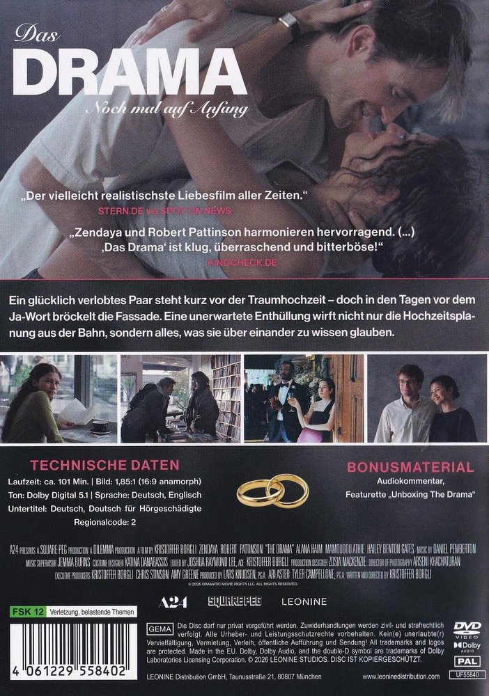 Das Drama - Noch mal auf Anfang - DVD Back-Cover Das Drama - Noch mal auf Anfang - DVD Back-Cover