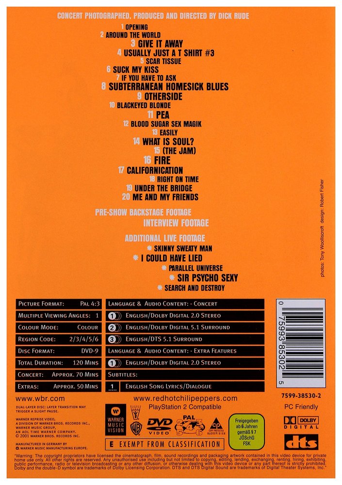 Red Hot Chili Peppers - Off the Map - DVD Back-Cover Red Hot Chili Peppers - Off the Map - DVD Back-Cover