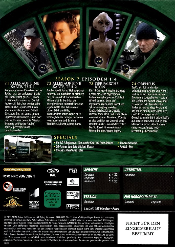 Stargate Kommando SG-1 - Volume 32 - DVD Back-Cover Stargate Kommando SG-1 - Volume 32 - DVD Back-Cover