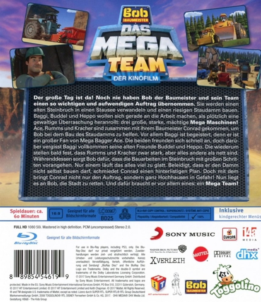 Bob der Baumeister - Das Mega Team - Blu-ray Back-Cover Bob der Baumeister - Das Mega Team - Blu-ray Back-Cover