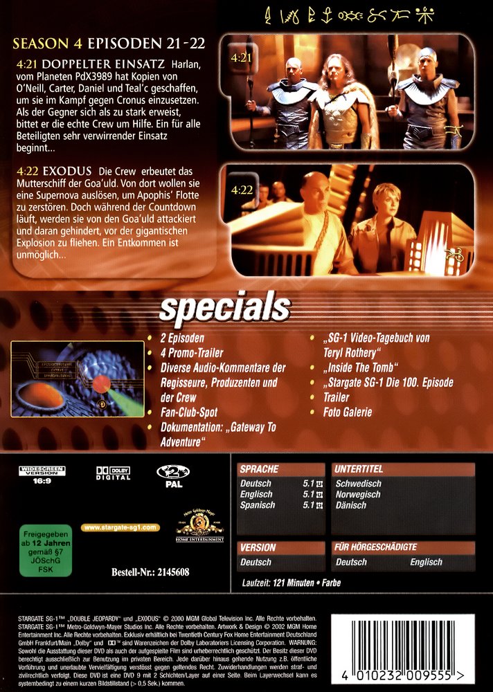 Stargate Kommando SG-1 - Volume 19 - DVD Back-Cover Stargate Kommando SG-1 - Volume 19 - DVD Back-Cover