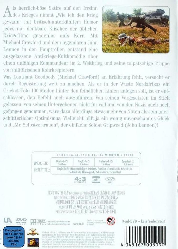 Wie ich den Krieg gewann - DVD Back-Cover Wie ich den Krieg gewann - DVD Back-Cover