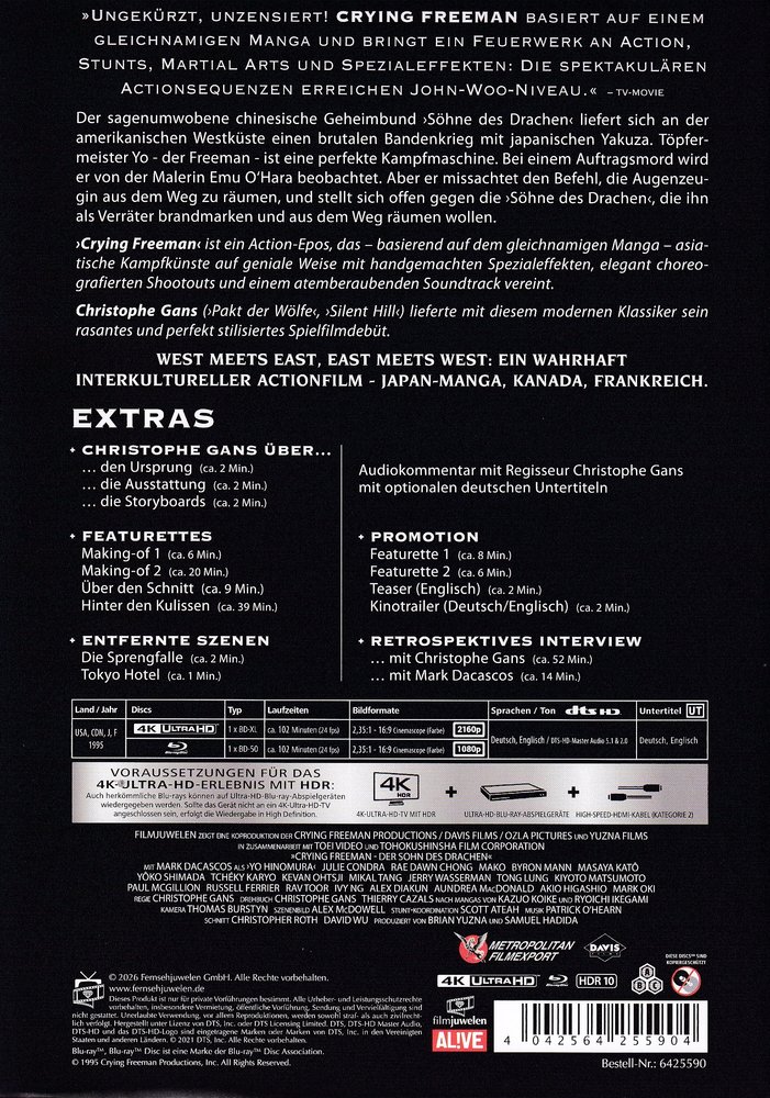 Crying Freeman - 4K UHD Back Cover Crying Freeman - 4K UHD Back Cover