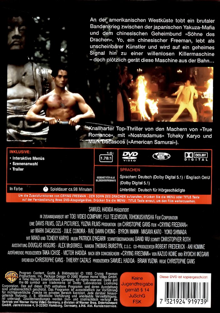Crying Freeman - DVD Back-Cover Crying Freeman - DVD Back-Cover