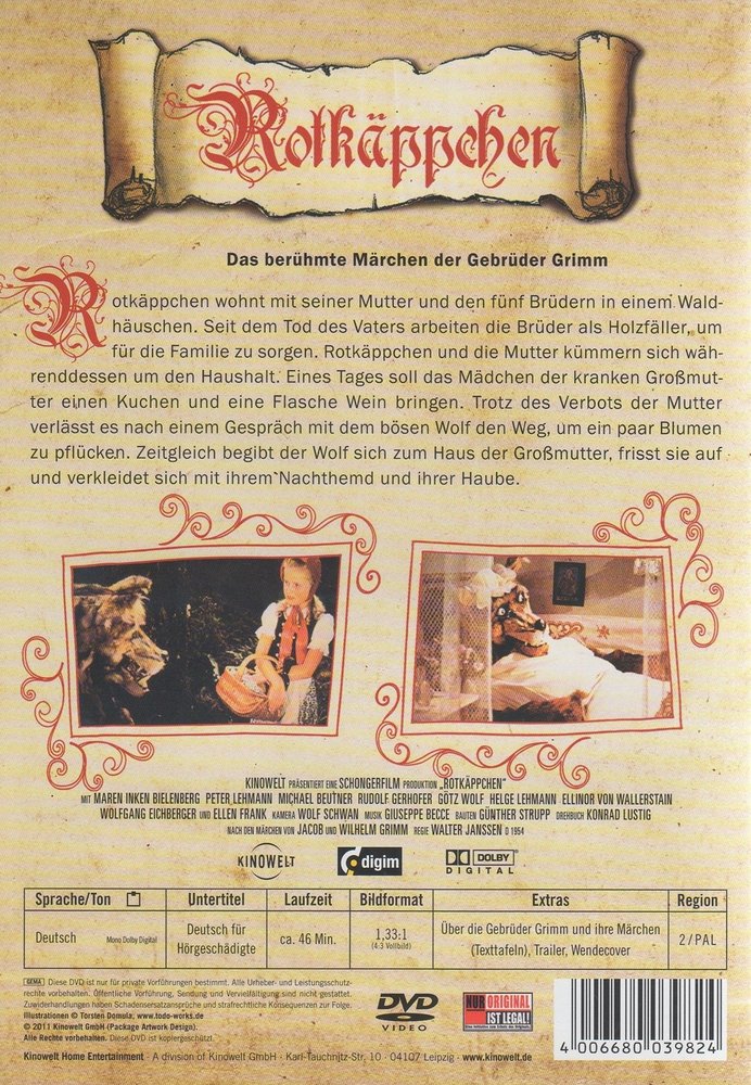 Rotkäppchen - DVD Back-Cover Rotkäppchen - DVD Back-Cover
