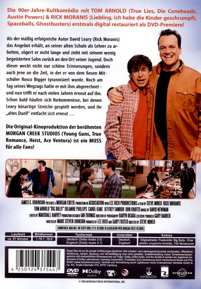 Big Bully - Mein liebster Feind - DVD Back-Cover Big Bully - Mein liebster Feind - DVD Back-Cover