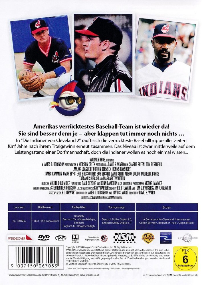 Die Indianer von Cleveland 2 - DVD Back-Cover Die Indianer von Cleveland 2 - DVD Back-Cover