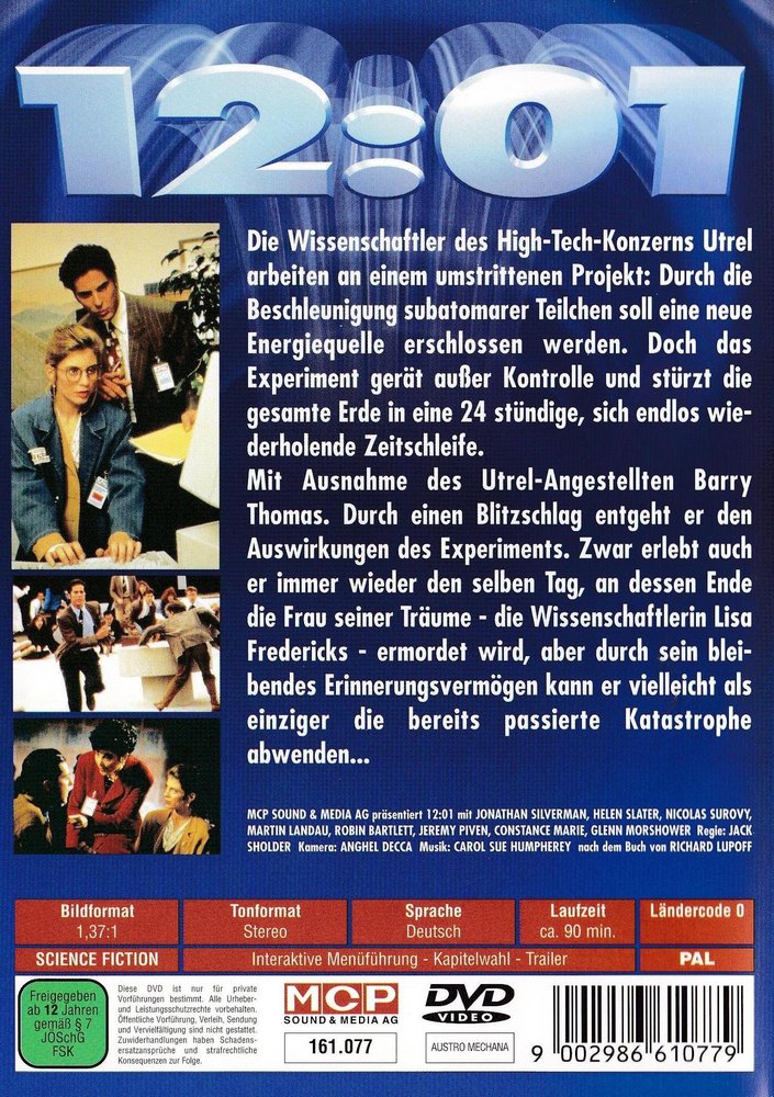 12:01 - DVD Back-Cover 12:01 - DVD Back-Cover