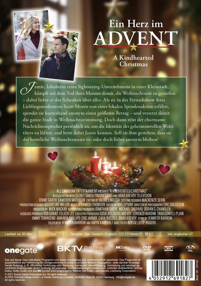 A Kindhearted Christmas - Ein Herz im Advent - DVD Back-Cover A Kindhearted Christmas - Ein Herz im Advent - DVD Back-Cover