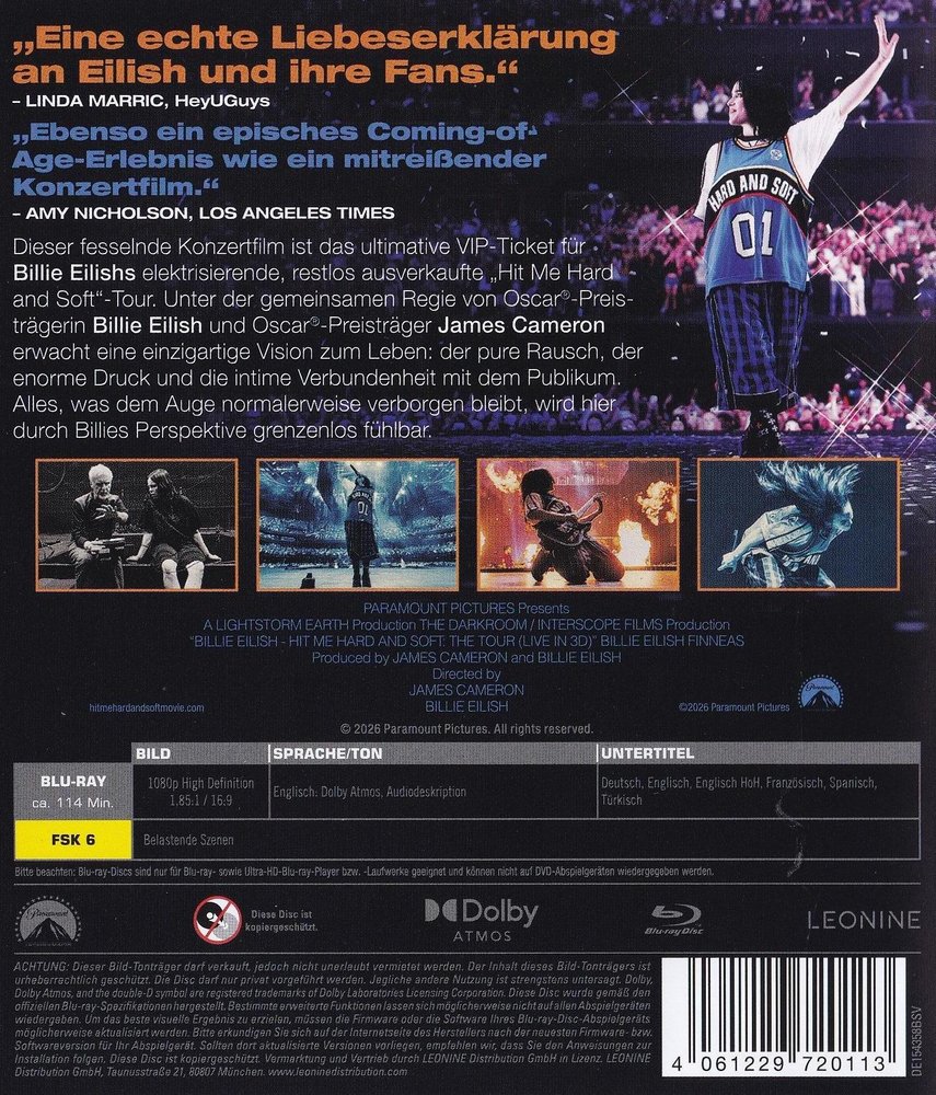 Billie Eilish - Hit Me Hard and Soft: The Tour - Blu-ray Back-Cover Billie Eilish - Hit Me Hard and Soft: The Tour - Blu-ray Back-Cover