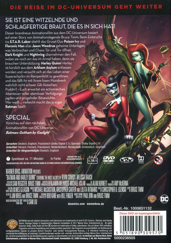Batman und Harley Quinn - DVD Back-Cover Batman und Harley Quinn - DVD Back-Cover