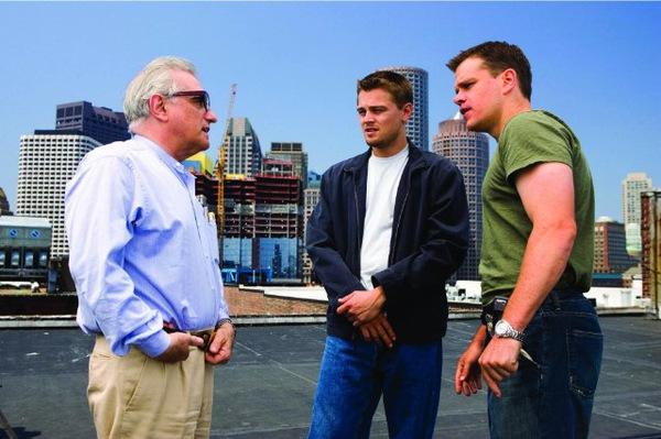 Martin Scorsese mit DiCaprio und Damon