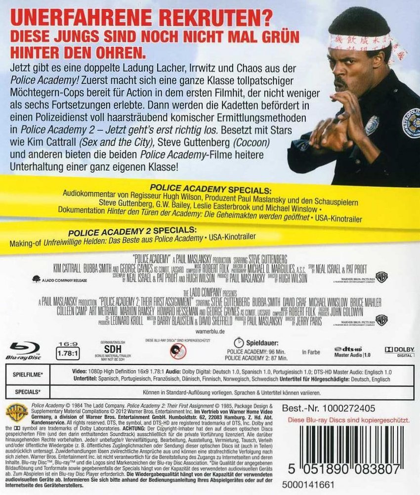 Police Academy 2 - Jetzt geht’s erst richtig los - Blu-ray Back-Cover Police Academy 2 - Jetzt geht’s erst richtig los - Blu-ray Back-Cover