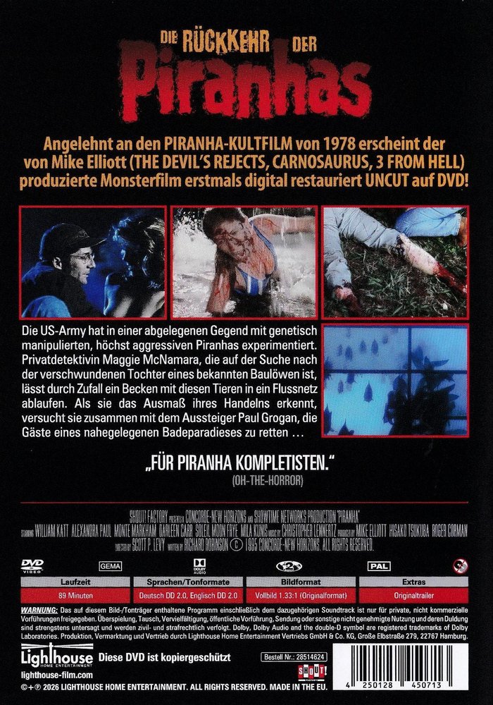 Die Rückkehr der Piranhas - DVD Back-Cover Die Rückkehr der Piranhas - DVD Back-Cover