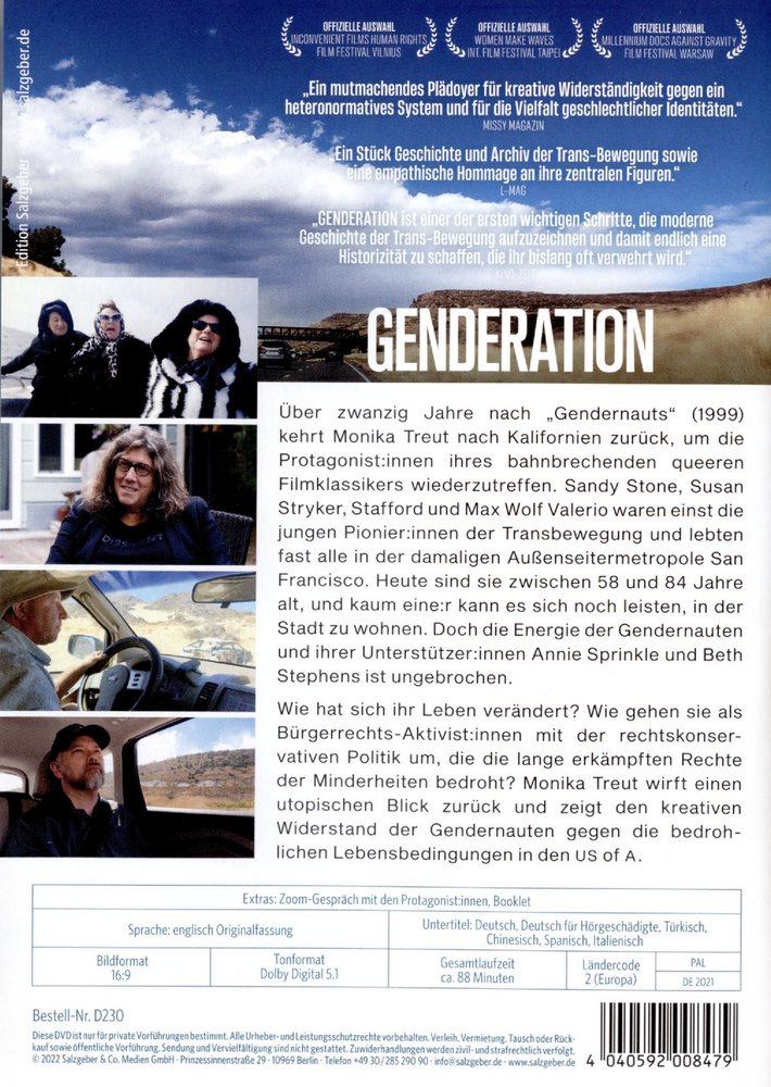 Genderation - DVD Back-Cover Genderation - DVD Back-Cover