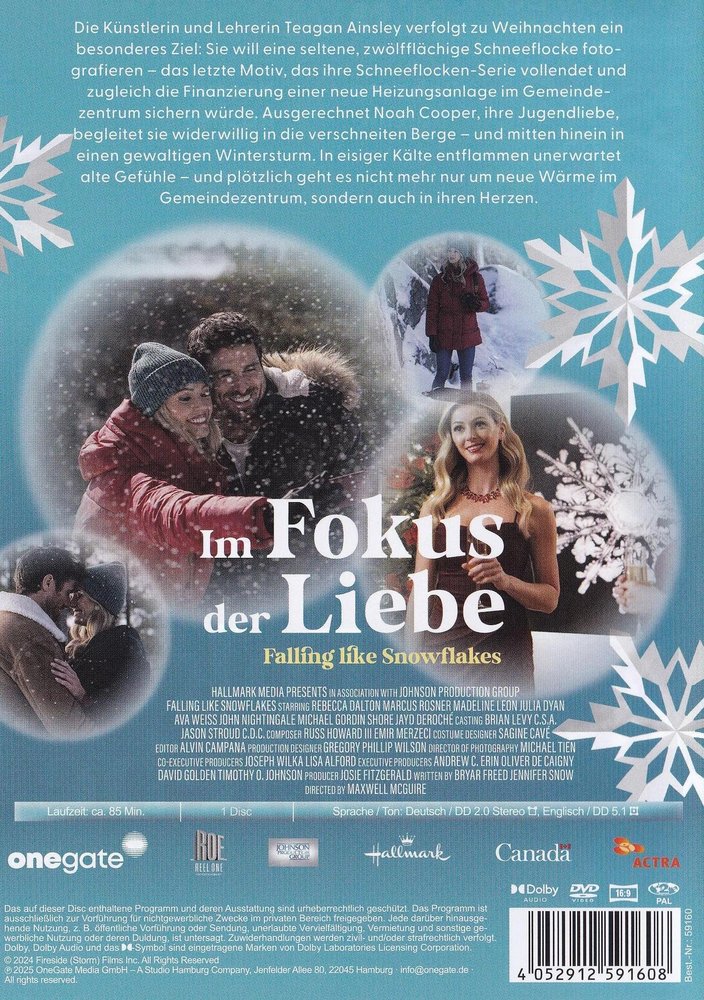 Falling Like Snowflakes - Im Fokus der Liebe - DVD Back-Cover Falling Like Snowflakes - Im Fokus der Liebe - DVD Back-Cover