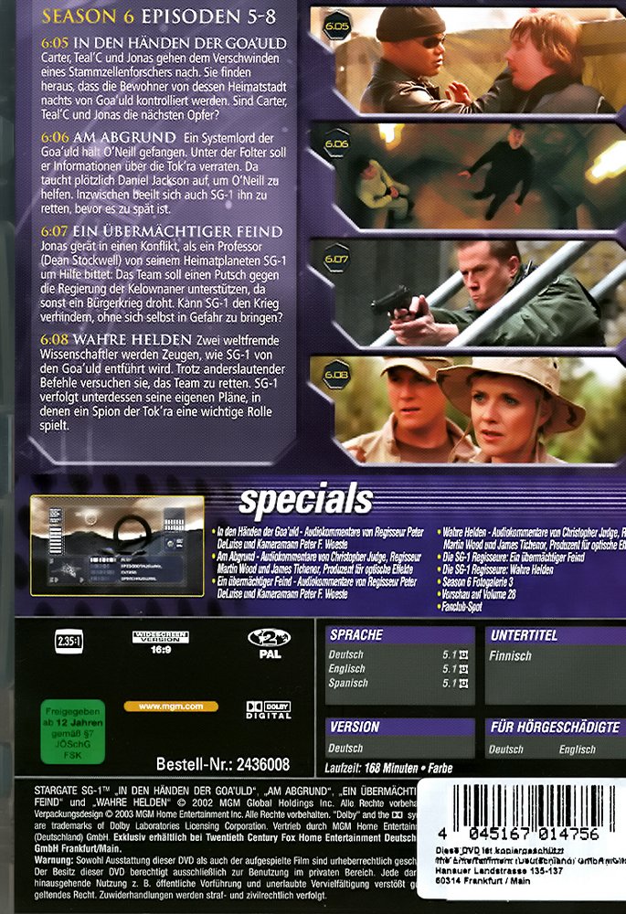 Stargate Kommando SG-1 - Volume 27 - DVD Back-Cover Stargate Kommando SG-1 - Volume 27 - DVD Back-Cover