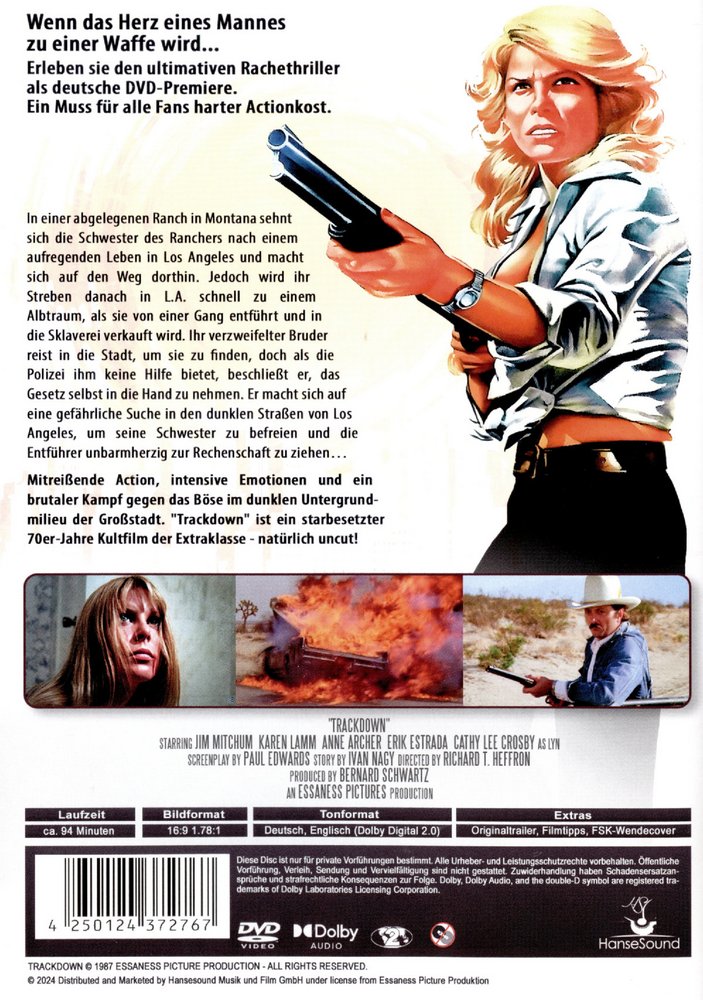 Trackdown - Keine Gnade, Mr. Dee - DVD Back-Cover Trackdown - Keine Gnade, Mr. Dee - DVD Back-Cover