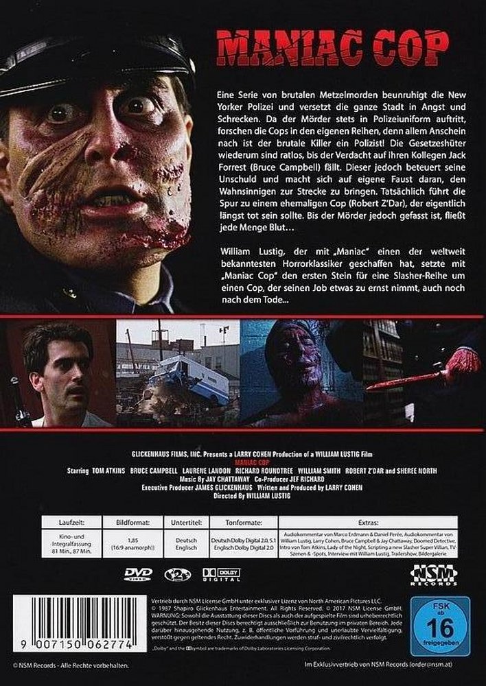 Maniac Cop - DVD Back-Cover Maniac Cop - DVD Back-Cover