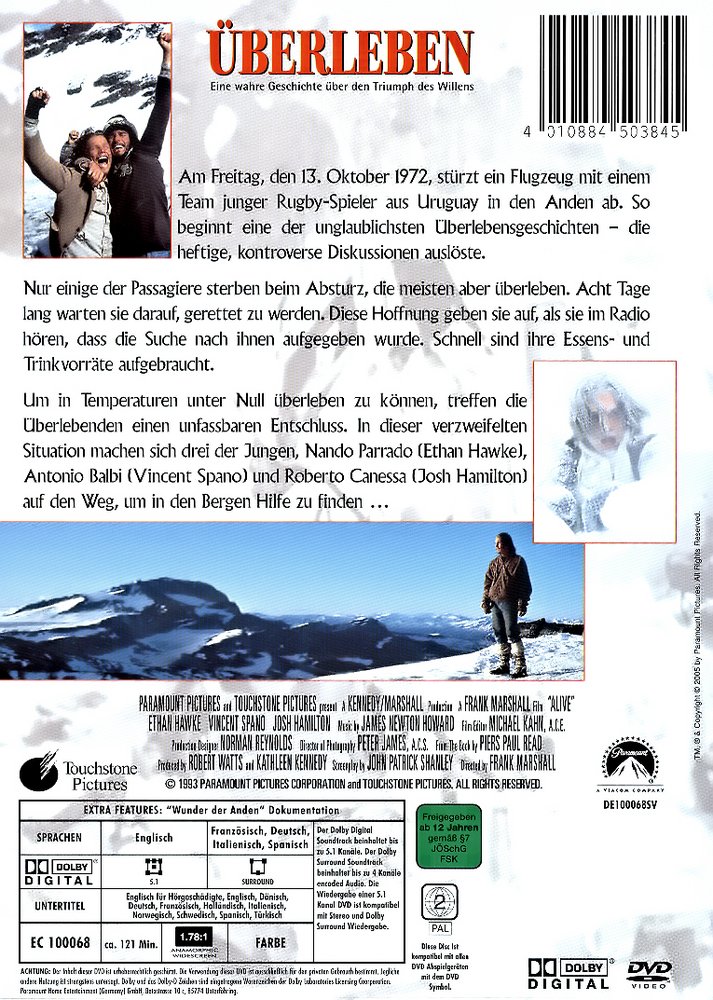 Überleben! - Eine wahre Geschichte über den Triumph des Willens - DVD Back-Cover Überleben! - Eine wahre Geschichte über den Triumph des Willens - DVD Back-Cover