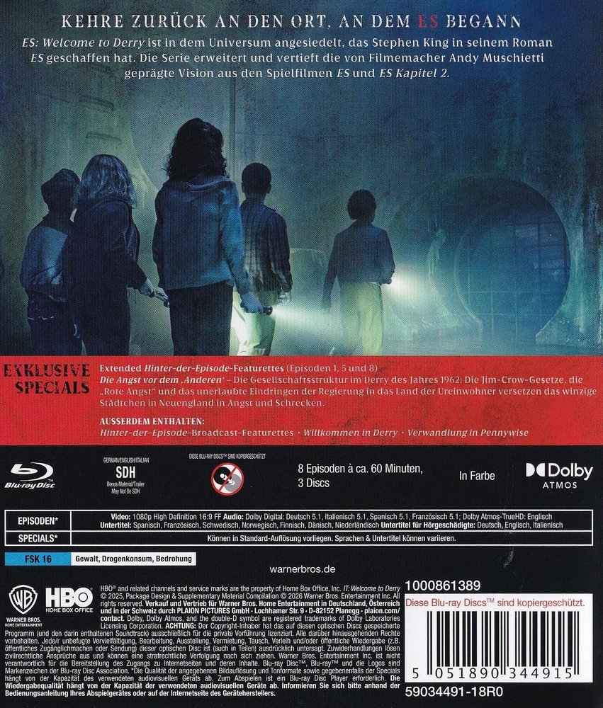 ES: Welcome to Derry - Staffel 1 - Blu-ray Back-Cover ES: Welcome to Derry - Staffel 1 - Blu-ray Back-Cover