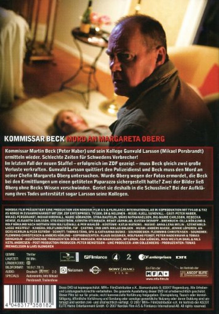 Kommissar Beck - Mord an Margareta Oberg - DVD Back-Cover Kommissar Beck - Mord an Margareta Oberg - DVD Back-Cover