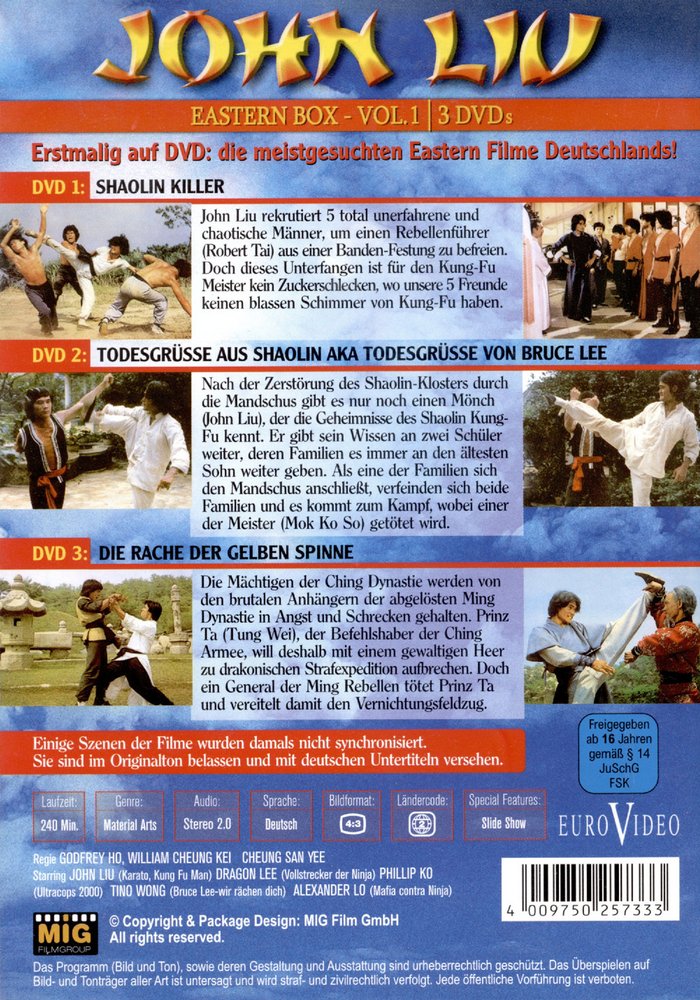 Todesgrüße aus Shaolin - Todesgrüße von Bruce Lee - DVD Back-Cover Todesgrüße aus Shaolin - Todesgrüße von Bruce Lee - DVD Back-Cover