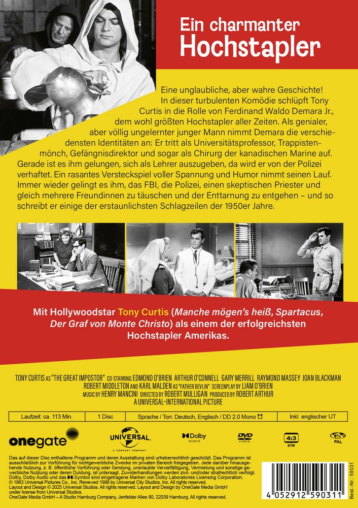 Ein charmanter Hochstapler - DVD Back-Cover Ein charmanter Hochstapler - DVD Back-Cover