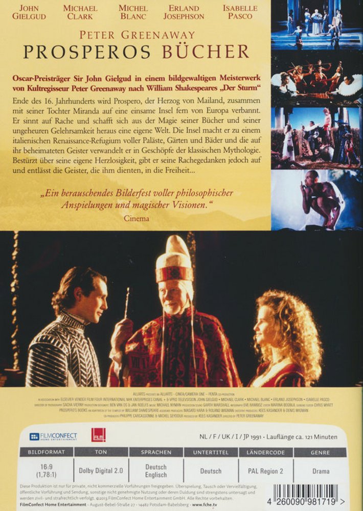Prosperos Bücher - DVD Back-Cover Prosperos Bücher - DVD Back-Cover