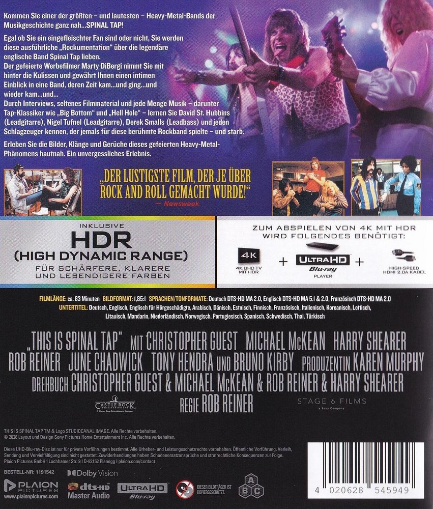 This is Spinal Tap - 4K UHD Back Cover This is Spinal Tap - 4K UHD Back Cover