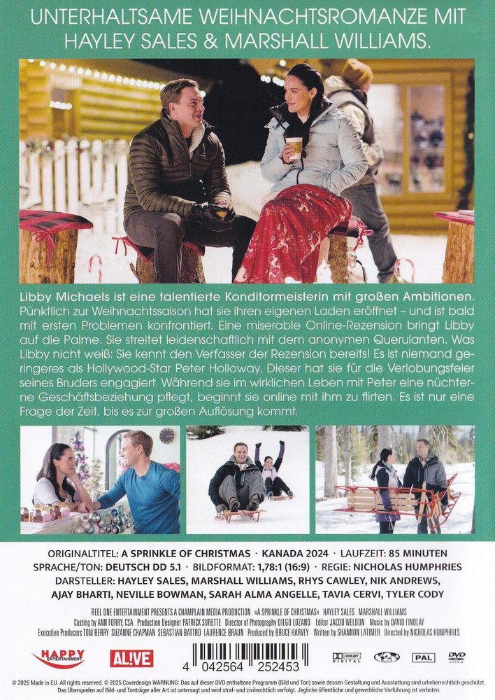 Ein Hauch von Weihnachten - Weihnachten mit Streuseln - DVD Back-Cover Ein Hauch von Weihnachten - Weihnachten mit Streuseln - DVD Back-Cover