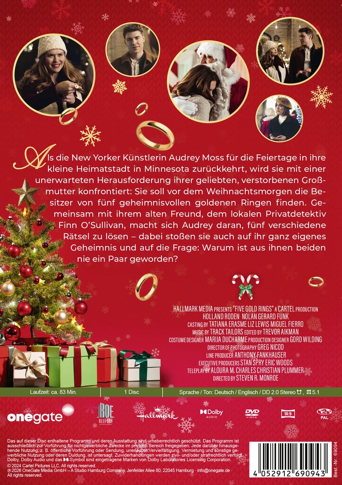 Five Gold Rings - Winter, Liebe und goldene Weihnachten - DVD Back-Cover Five Gold Rings - Winter, Liebe und goldene Weihnachten - DVD Back-Cover