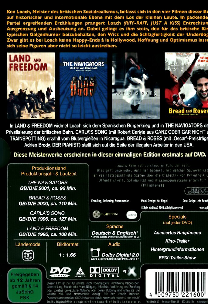 Bread and Roses - DVD Back-Cover Bread and Roses - DVD Back-Cover