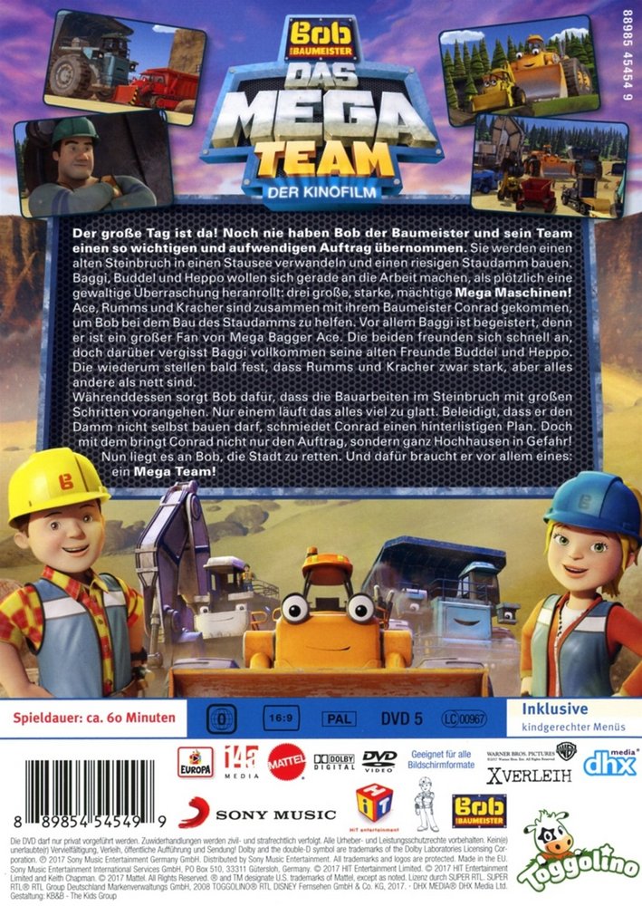 Bob der Baumeister - Das Mega Team - DVD Back-Cover Bob der Baumeister - Das Mega Team - DVD Back-Cover
