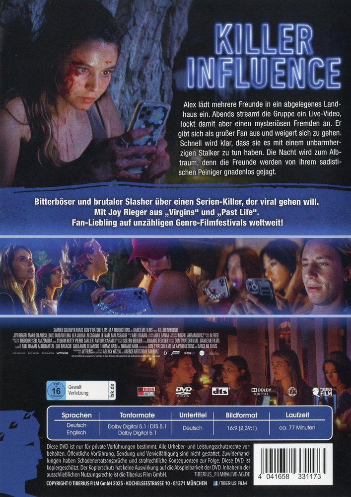 Killer Influence - DVD Back-Cover Killer Influence - DVD Back-Cover