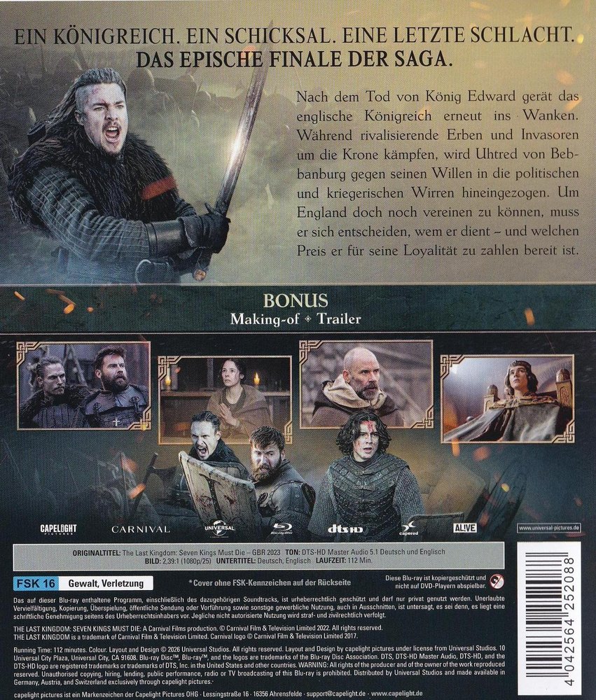 The Last Kingdom - Seven Kings Must Die - Blu-ray Back-Cover The Last Kingdom - Seven Kings Must Die - Blu-ray Back-Cover