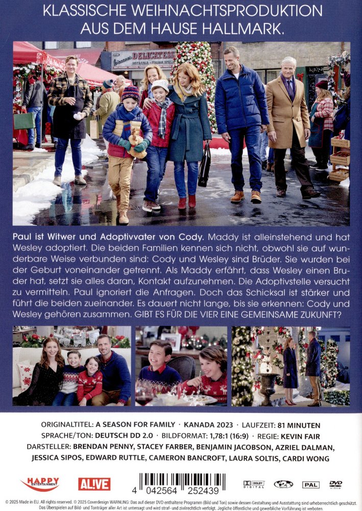Ein Fest für die ganze Familie - Ein Wiedersehen zu Weihnachten - DVD Back-Cover Ein Fest für die ganze Familie - Ein Wiedersehen zu Weihnachten - DVD Back-Cover