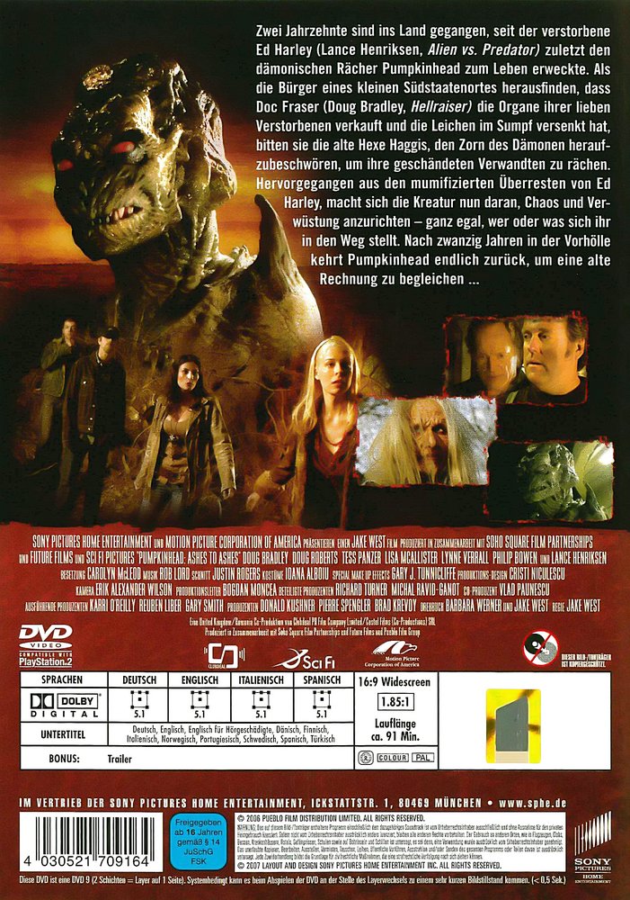 Pumpkinhead 3 - Asche zu Asche - DVD Back-Cover Pumpkinhead 3 - Asche zu Asche - DVD Back-Cover