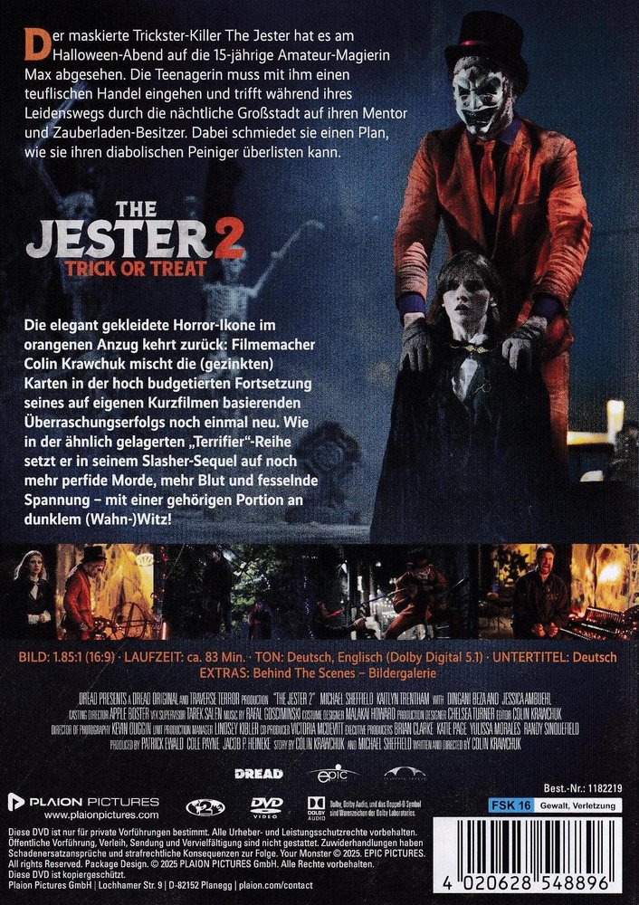 The Jester 2 - DVD Back-Cover The Jester 2 - DVD Back-Cover