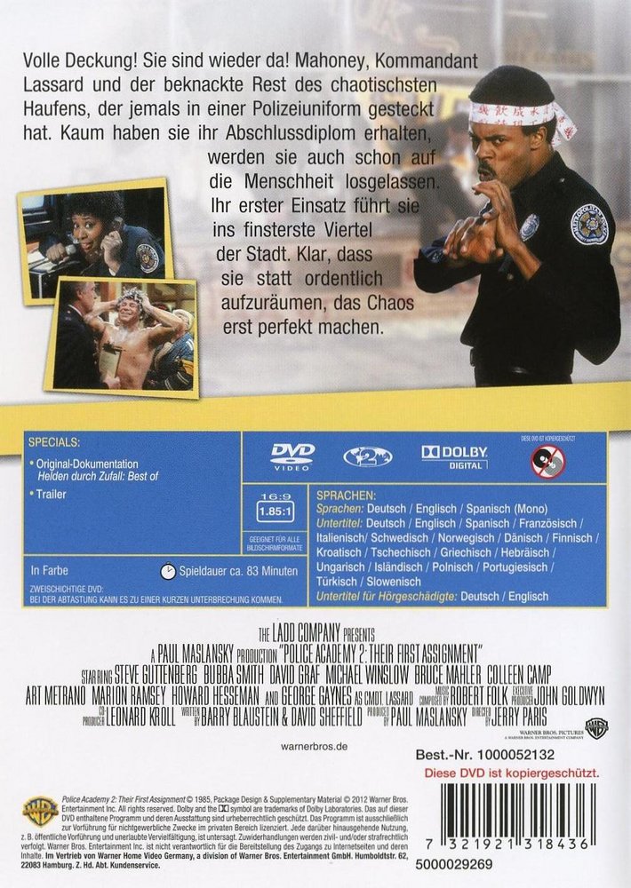 Police Academy 2 - Jetzt geht’s erst richtig los - DVD Back-Cover Police Academy 2 - Jetzt geht’s erst richtig los - DVD Back-Cover