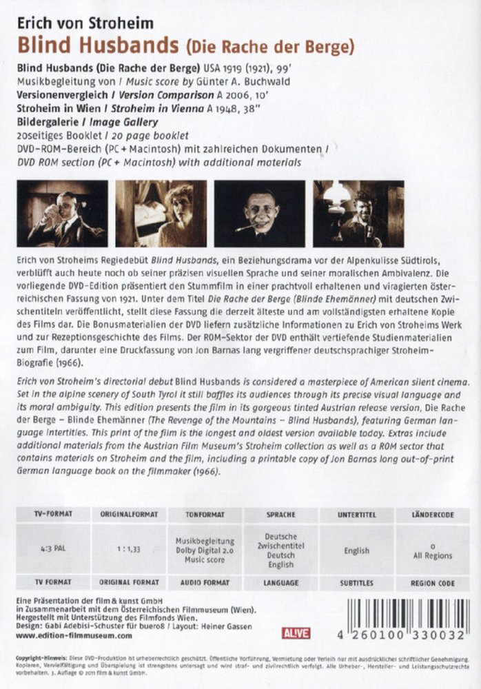 Blind Husbands - Blinde Ehemänner - DVD Back-Cover Blind Husbands - Blinde Ehemänner - DVD Back-Cover