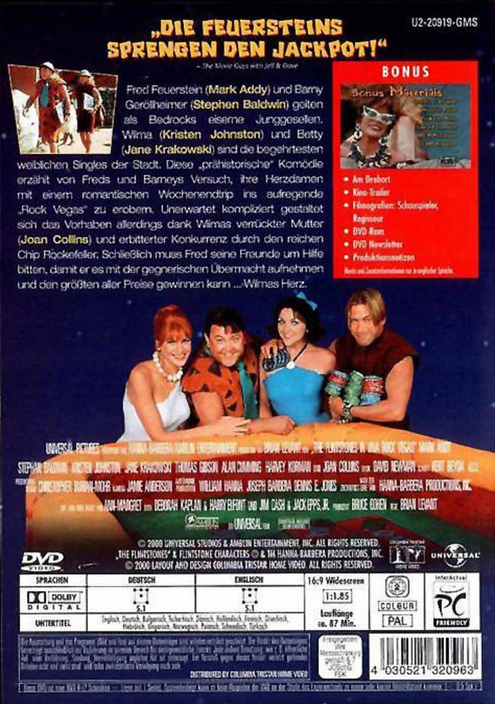 The Flintstones 2 - Flintstones in Viva Rock Vegas - DVD Back-Cover The Flintstones 2 - Flintstones in Viva Rock Vegas - DVD Back-Cover