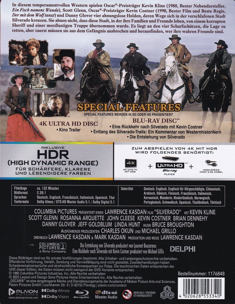 Silverado - 4K UHD Back Cover Silverado - 4K UHD Back Cover